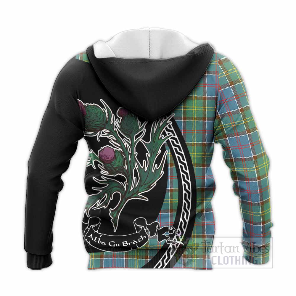 Colville Family Crest Tartan Knitted Hoodie Alba Thistle Inspired - Tartan Vibes Clothing
