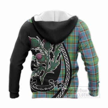 Colville Family Crest Tartan Knitted Hoodie Alba Thistle Inspired