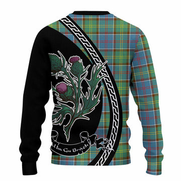 Colville Family Crest Tartan Knitted Sweater Alba Thistle Inspired
