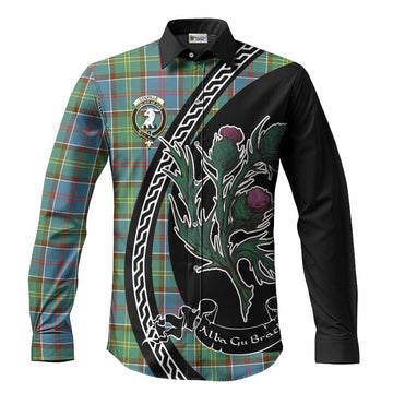 Colville Family Crest Tartan Long Sleeve Button Shirts Alba Thistle Inspired
