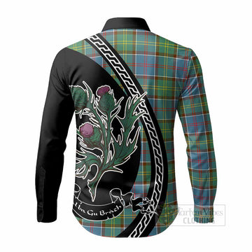 Colville Family Crest Tartan Long Sleeve Button Shirts Alba Thistle Inspired