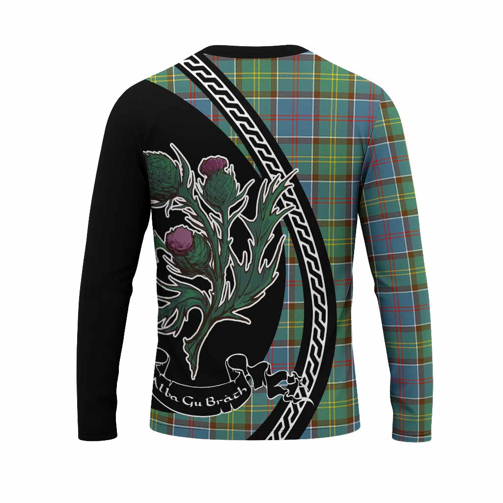 Colville Family Crest Tartan Long Sleeve T-Shirt Alba Thistle Inspired - Tartan Vibes Clothing