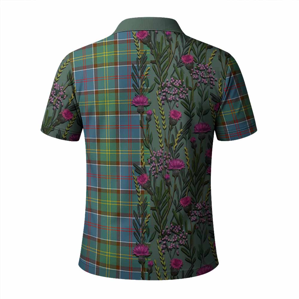 Colville Family Crest Tartan Polo Shirt Scottish Thistle Flower Pattern Half Style - Tartan Vibes Clothing