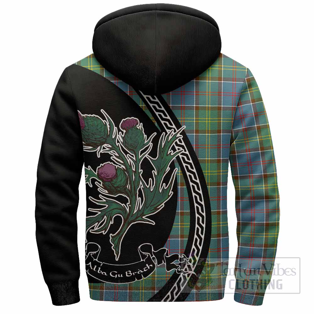 Colville Family Crest Tartan Sherpa Hoodie Alba Thistle Inspired - Tartan Vibes Clothing