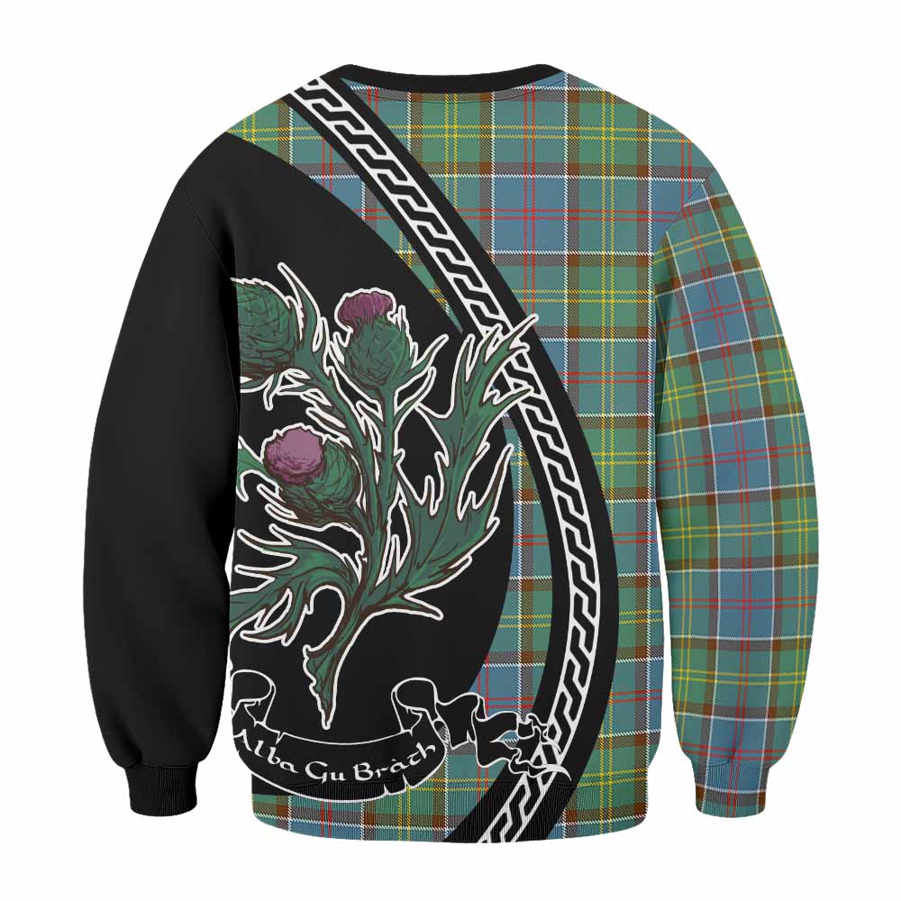 Colville Family Crest Tartan Sweatshirt Alba Thistle Inspired - Tartan Vibes Clothing
