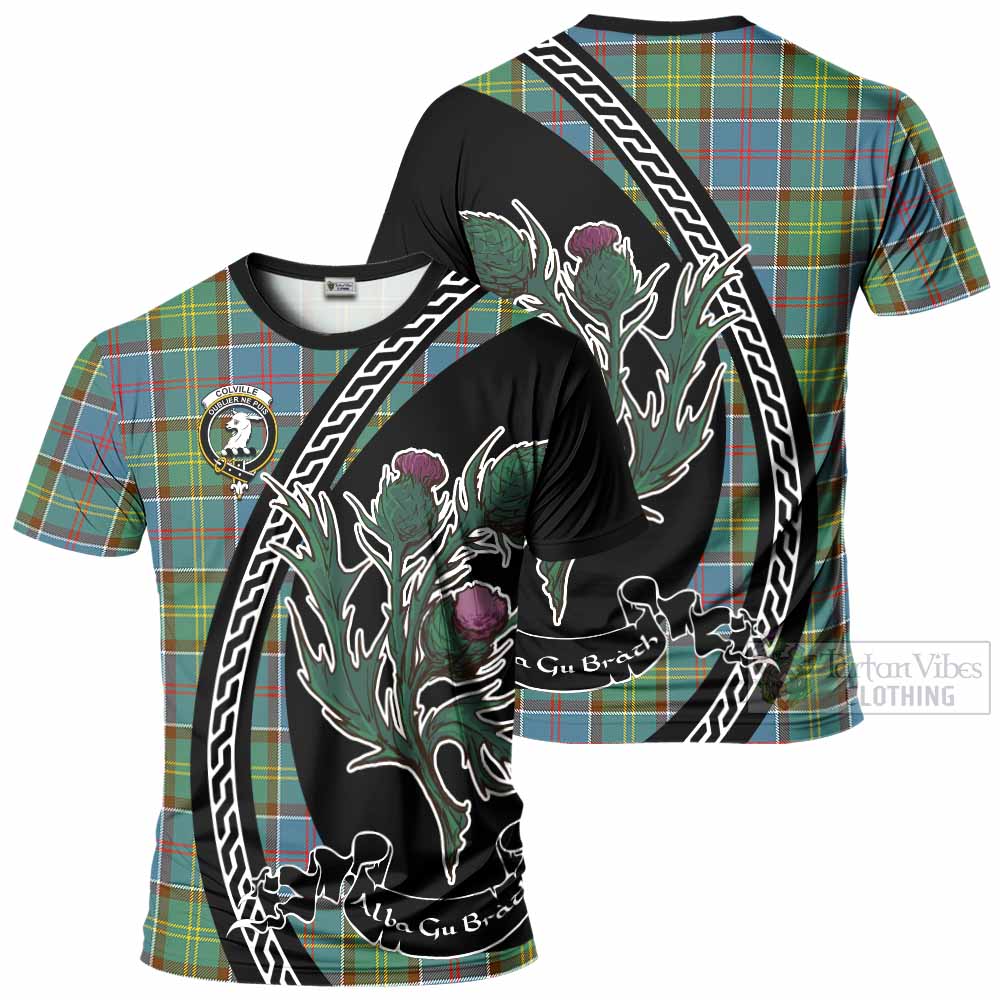 Colville Family Crest Tartan T-Shirt Alba Thistle Inspired - Tartan Vibes Clothing