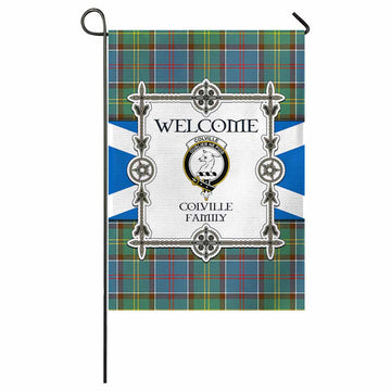 Colville Family Crest Tartan Welcome Garden Flag Saltire Harmony Style