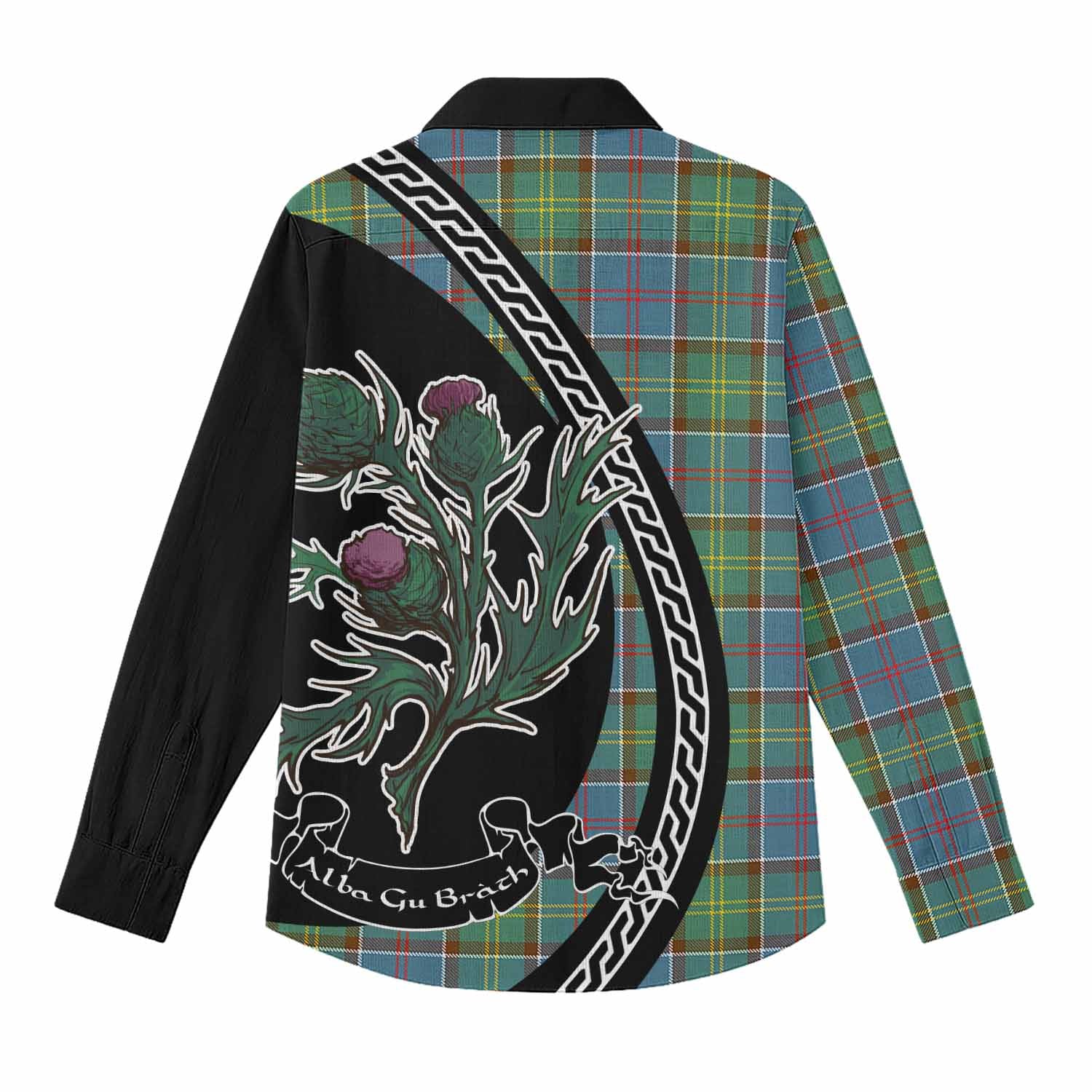 Colville Family Crest Tartan Women Casual Shirt Alba Thistle Inspired - Tartan Vibes Clothing