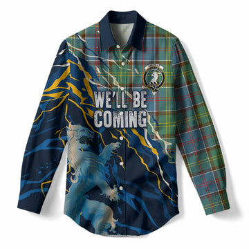 Colville Scotland Tartan Women Casual Shirt WC2026 Football - We'll Be Coming