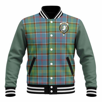 Colville Tartan Accent Baseball Jacket with Family Crest