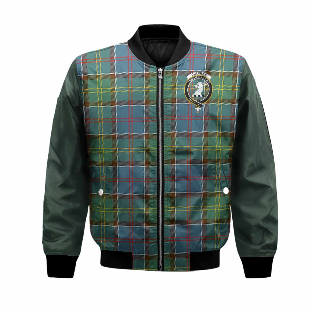 Colville Tartan Accent Bomber Jacket with Family Crest
