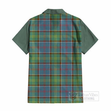 Colville Tartan Accent Cotton Hawaiian Shirt with Family Crest