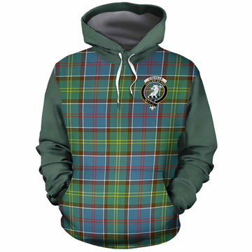 Colville Tartan Accent Cotton Hoodie with Family Crest