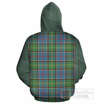 Colville Tartan Accent Cotton Hoodie with Family Crest