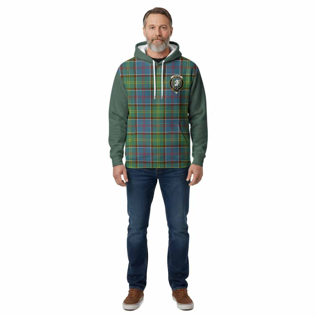 Colville Tartan Accent Cotton Hoodie with Family Crest