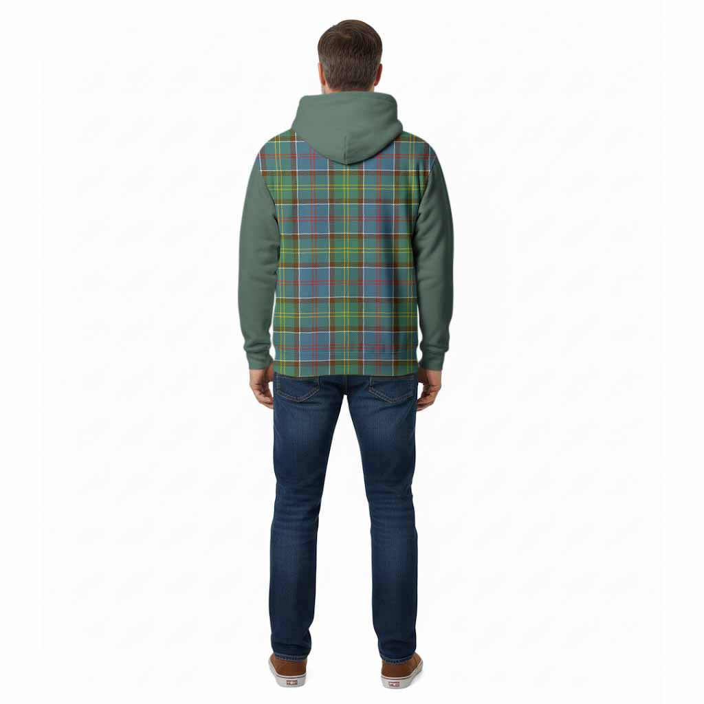 Colville Tartan Accent Cotton Hoodie with Family Crest