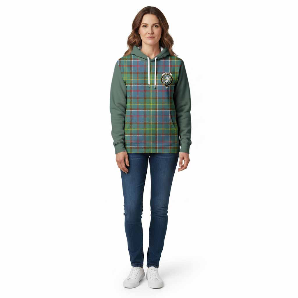 Colville Tartan Accent Cotton Hoodie with Family Crest