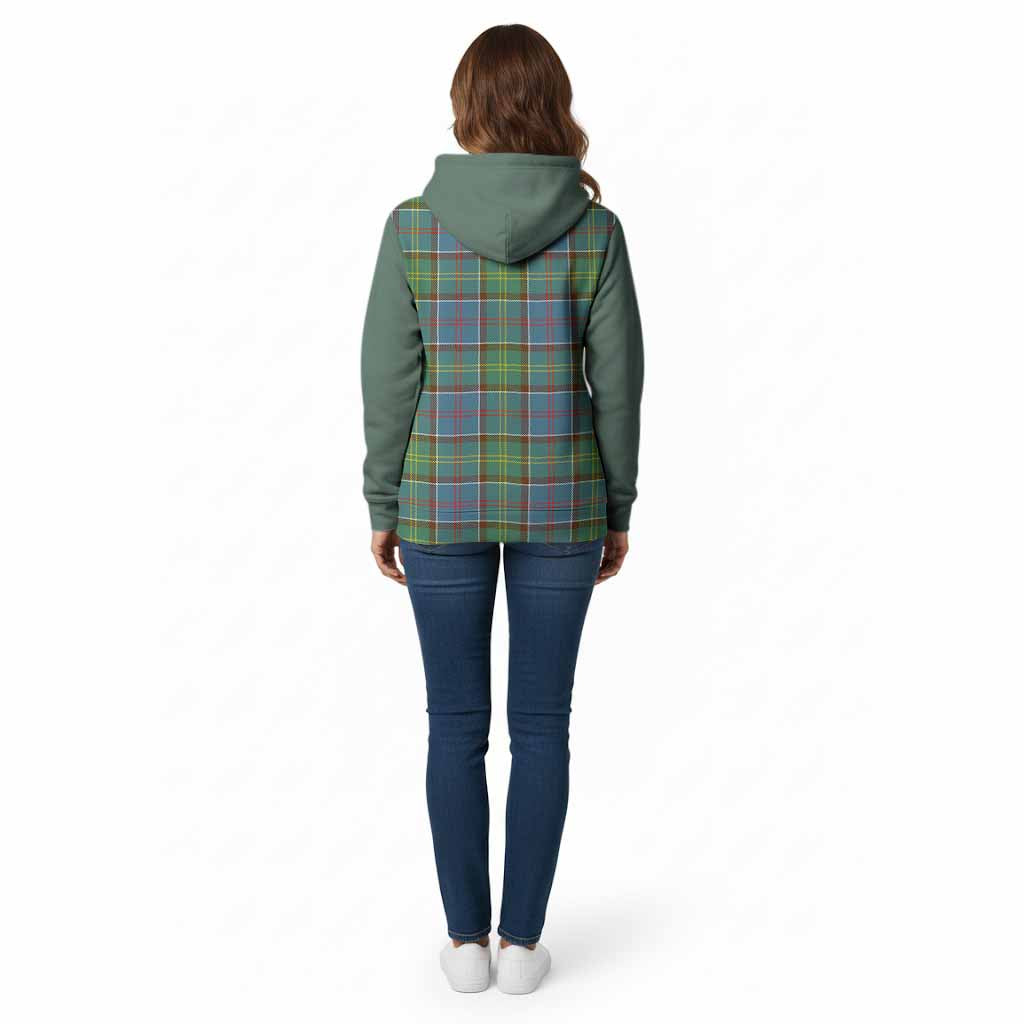 Colville Tartan Accent Cotton Hoodie with Family Crest