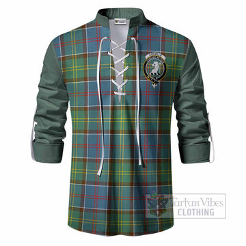 Colville Tartan Accent Ghillie Shirt with Family Crest