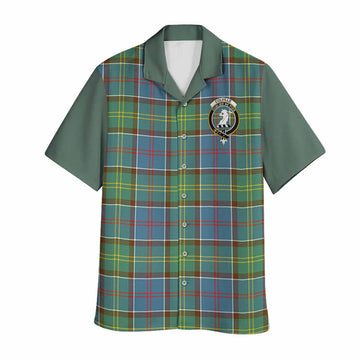 Colville Tartan Accent Hawaiian Shirt with Family Crest