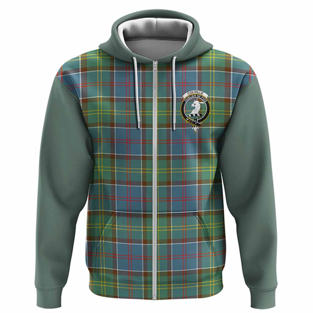 Colville Tartan Accent Hoodie with Family Crest