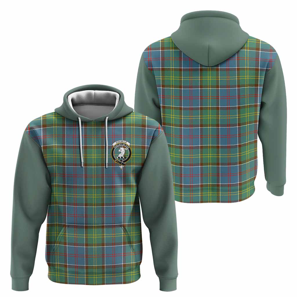 Colville Tartan Accent Hoodie with Family Crest