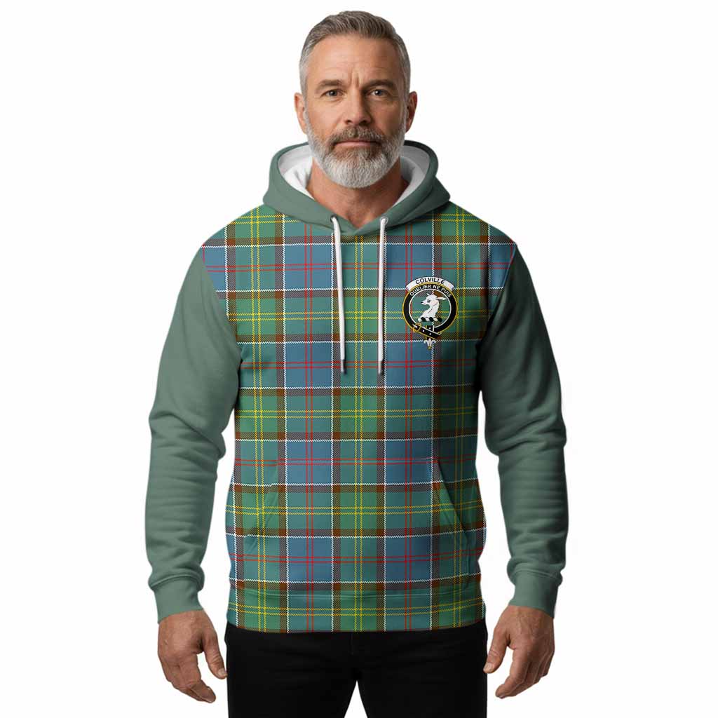 Colville Tartan Accent Hoodie with Family Crest