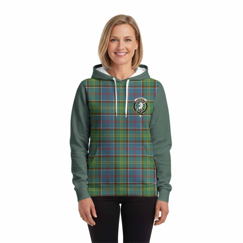 Colville Tartan Accent Hoodie with Family Crest