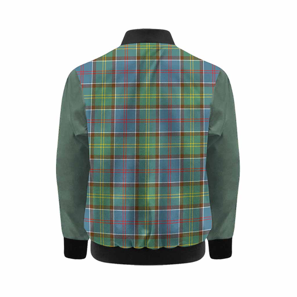 Colville Tartan Accent Kid Bomber Jacket with Family Crest