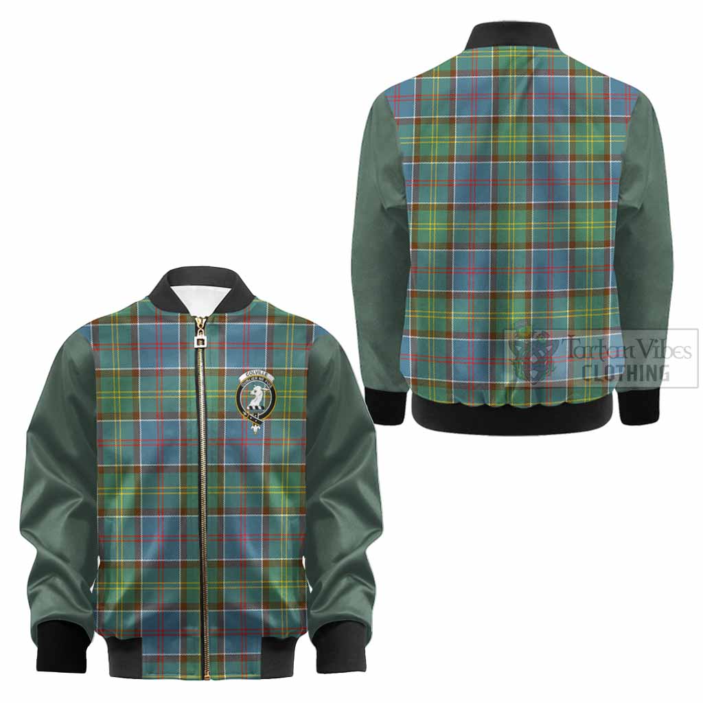 Colville Tartan Accent Kid Bomber Jacket with Family Crest