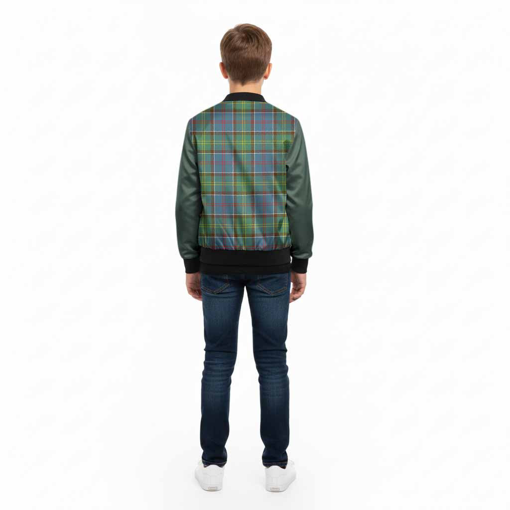 Colville Tartan Accent Kid Bomber Jacket with Family Crest