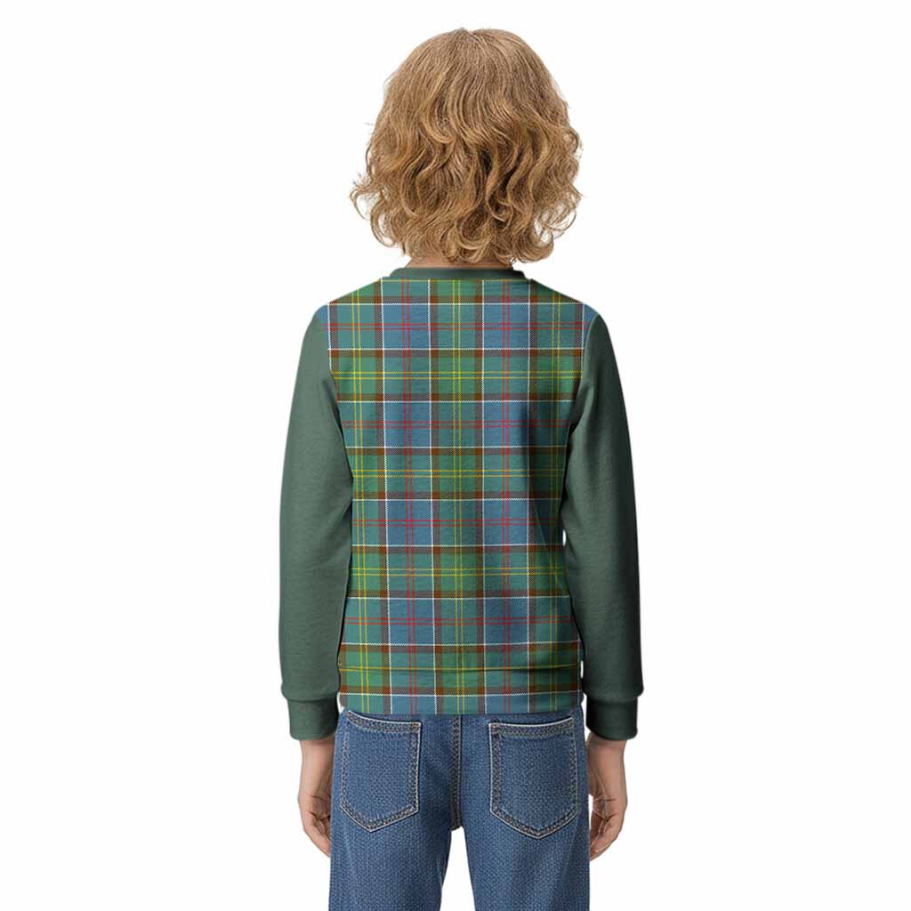Colville Tartan Accent Kid Knitted Sweatshirt with Family Crest