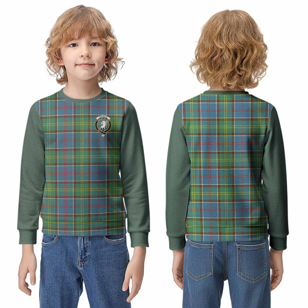 Colville Tartan Accent Kid Knitted Sweatshirt with Family Crest