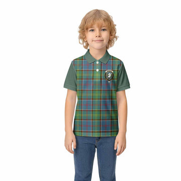 Colville Tartan Accent Kid Polo Shirt with Family Crest