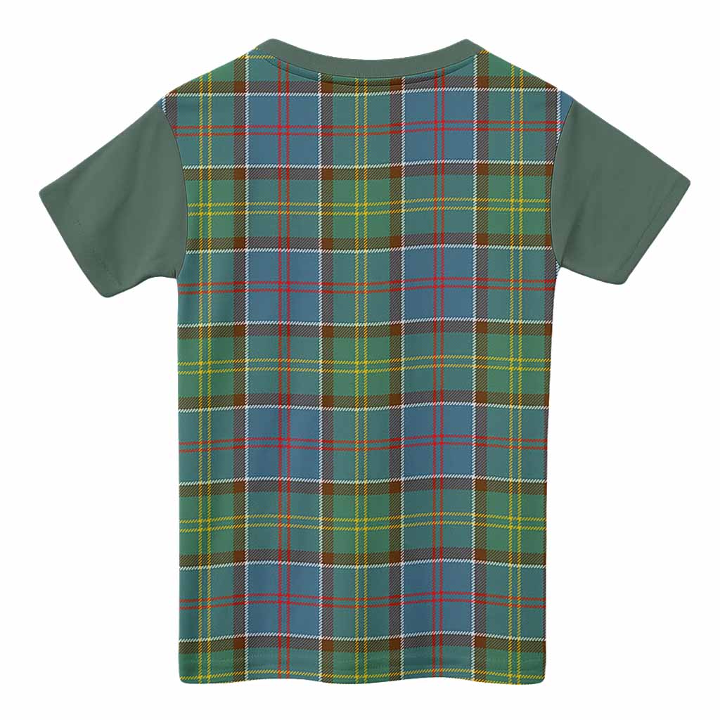 Colville Tartan Accent Kid T-shirt with Family Crest