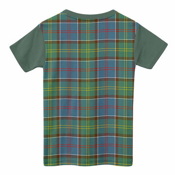 Colville Tartan Accent Kid T-shirt with Family Crest