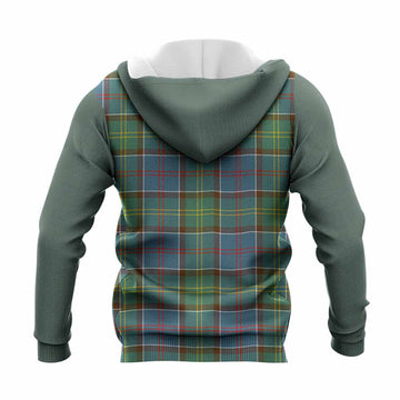 Colville Tartan Accent Knitted Hoodie with Family Crest