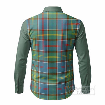 Colville Tartan Accent Long Sleeve Button Shirts with Family Crest