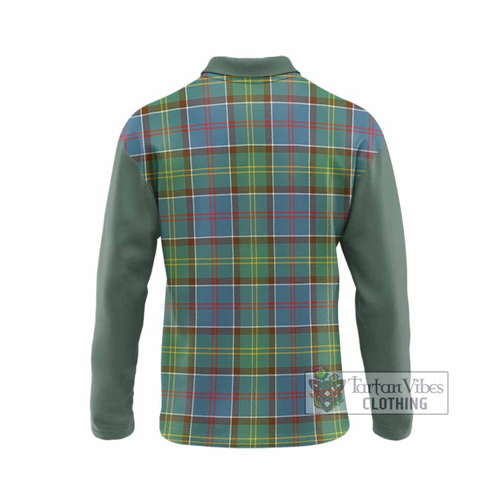 Colville Tartan Accent Long Sleeve Polo Shirt with Family Crest