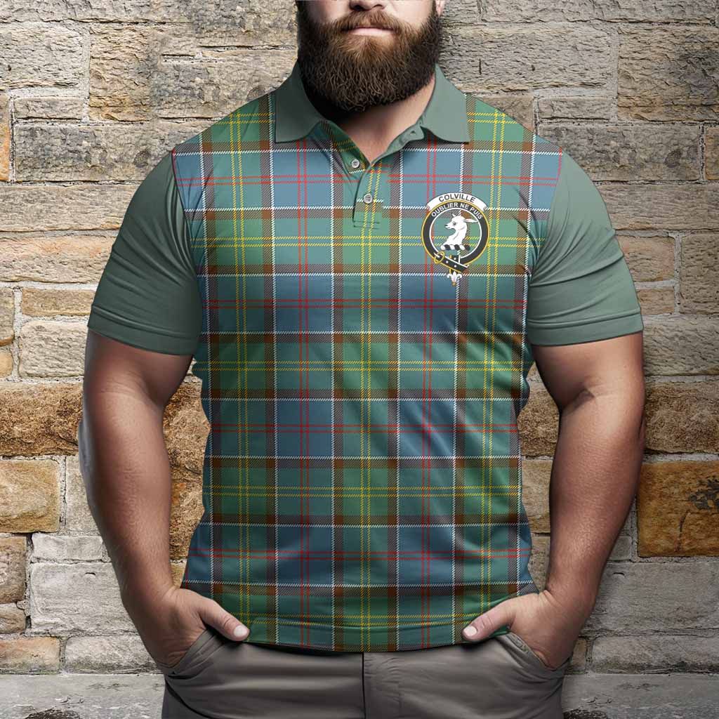Colville Tartan Accent Polo Shirt with Family Crest