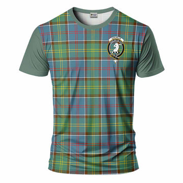 Colville Tartan Accent T-Shirt with Family Crest