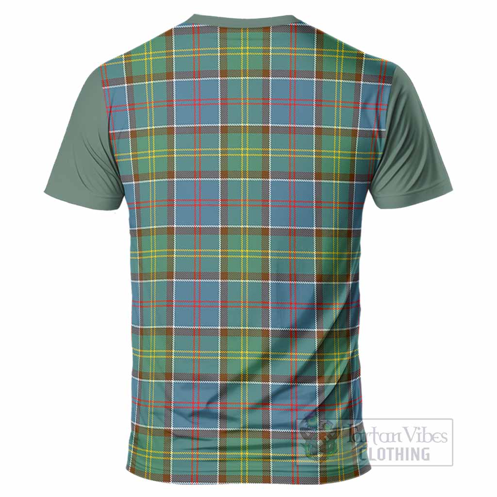 Colville Tartan Accent T-Shirt with Family Crest