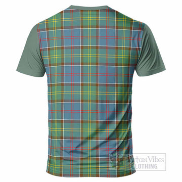 Colville Tartan Accent T-Shirt with Family Crest