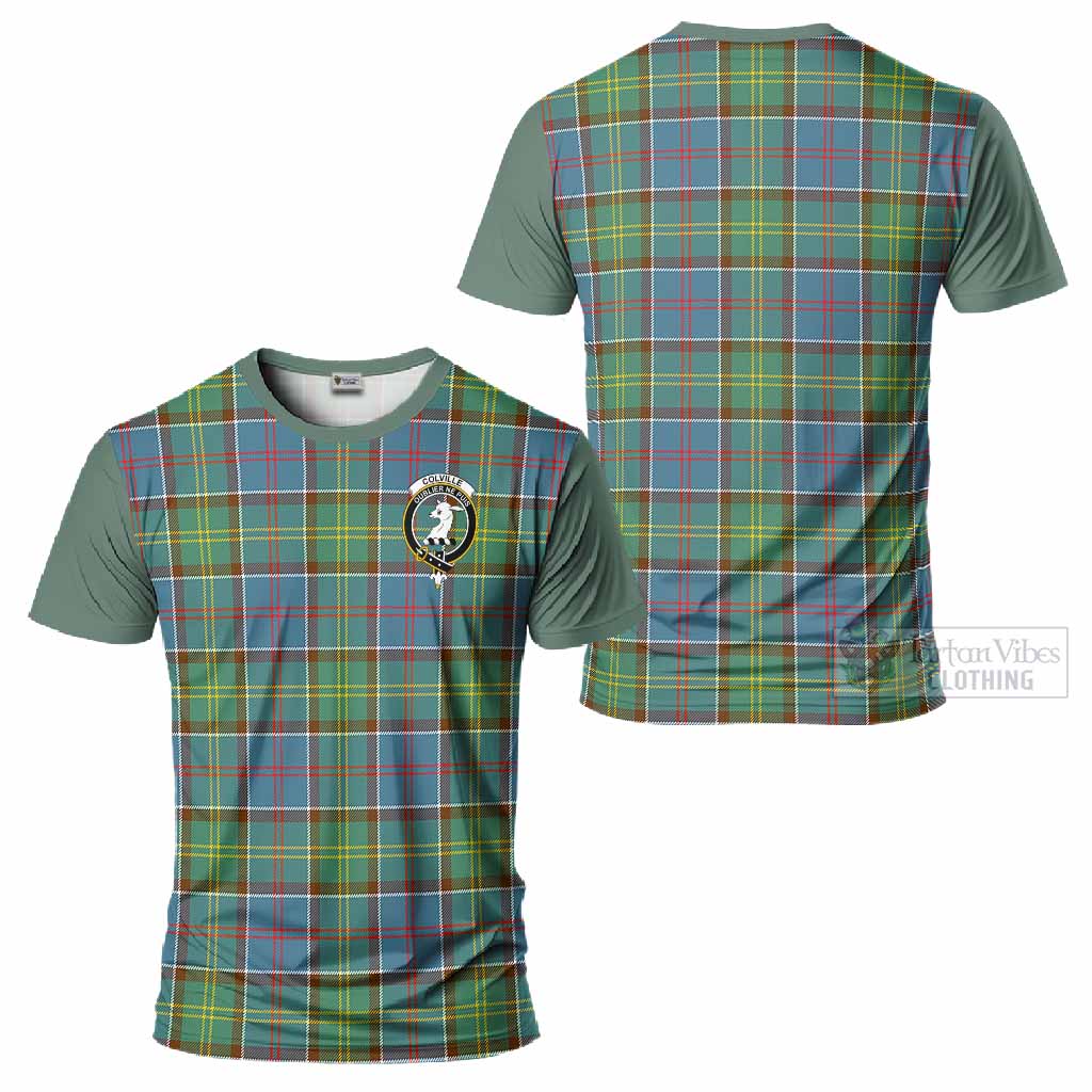Colville Tartan Accent T-Shirt with Family Crest