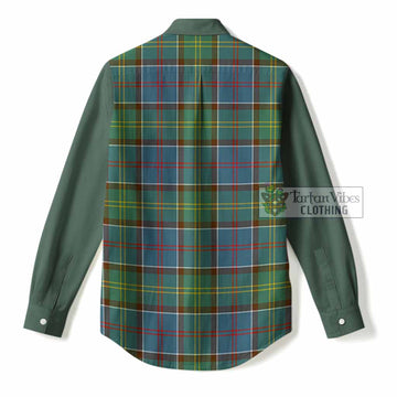 Colville Tartan Accent Women Casual Shirt with Family Crest