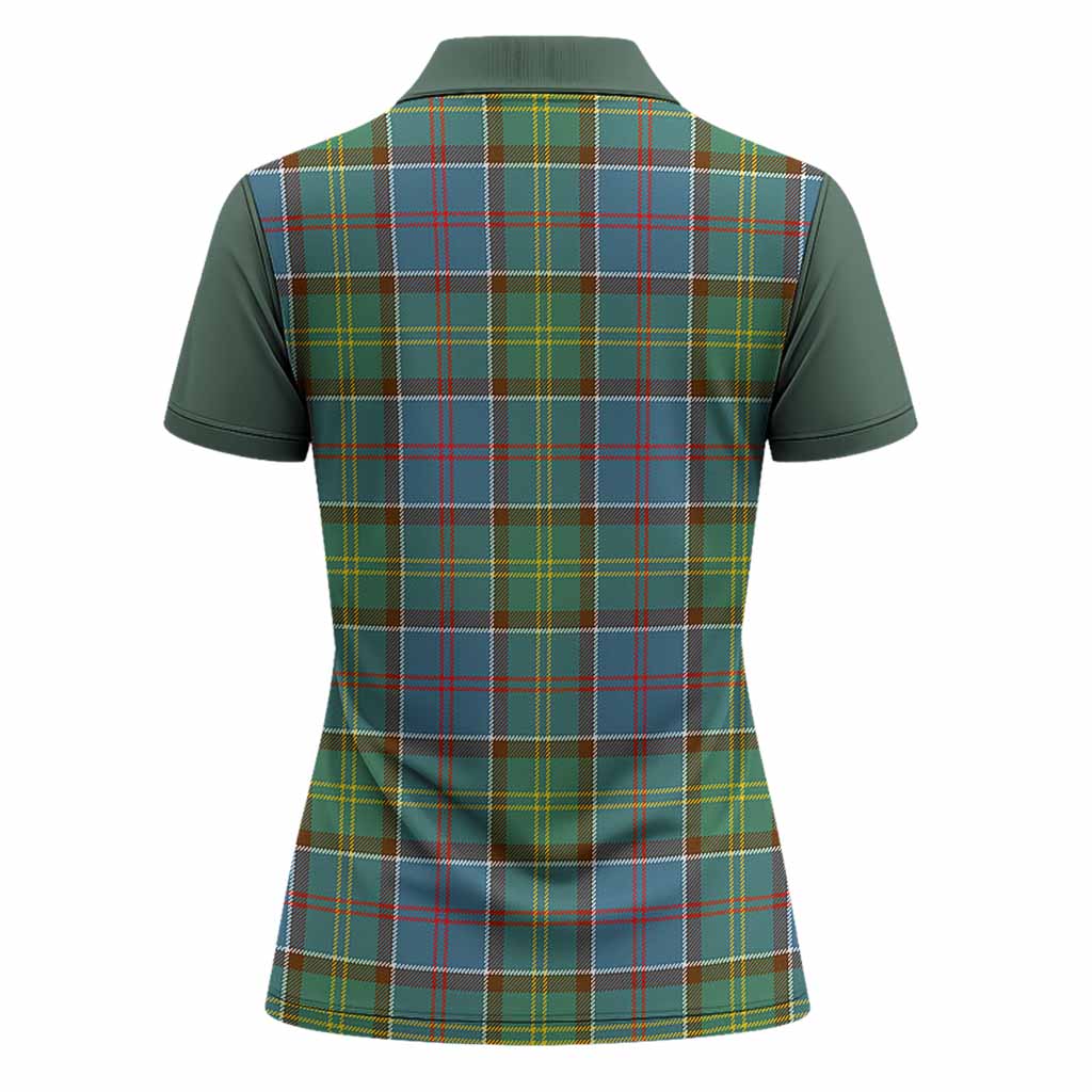Colville Tartan Accent Women Polo Shirt with Family Crest