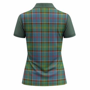 Colville Tartan Accent Women Polo Shirt with Family Crest