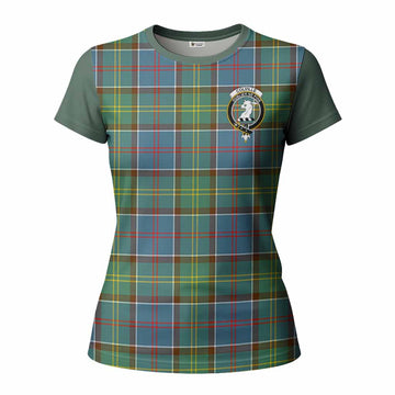 Colville Tartan Accent Women T shirt with Family Crest