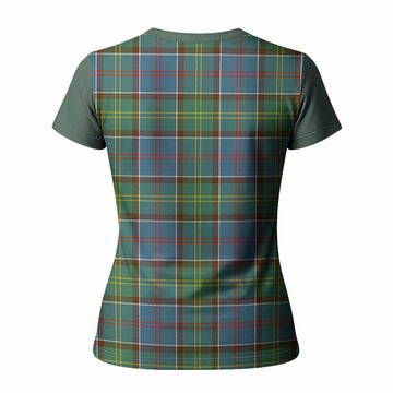 Colville Tartan Accent Women T shirt with Family Crest