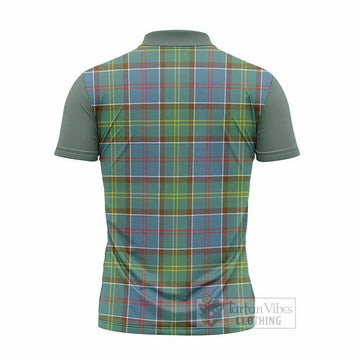 Colville Tartan Accent Zipper Polo Shirt with Family Crest